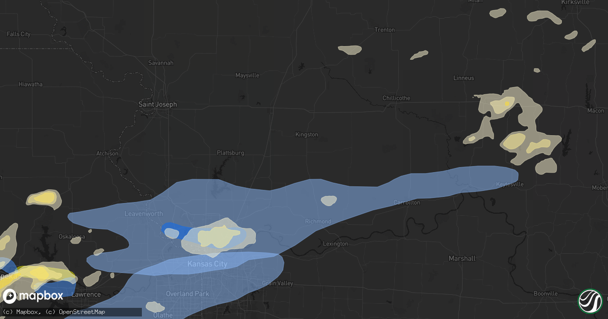 Hail map in Polo, MO on October 13, 2026