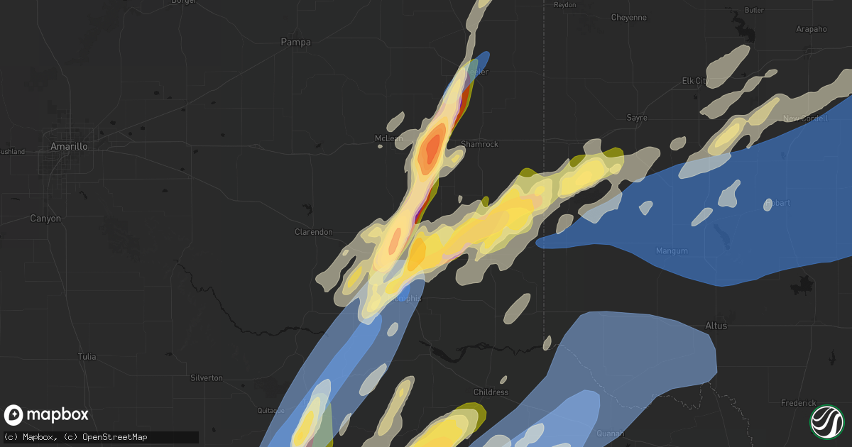 Hail map in Quail, TX on October 13, 2026