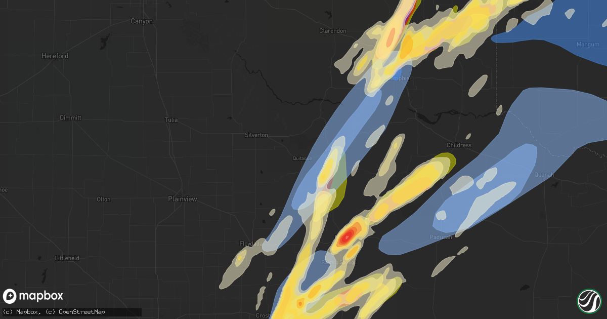 Hail map in Quitaque, TX on October 13, 2026
