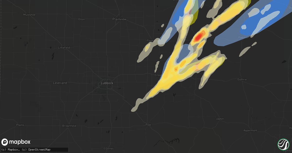 Hail map in Ralls, TX on October 13, 2026