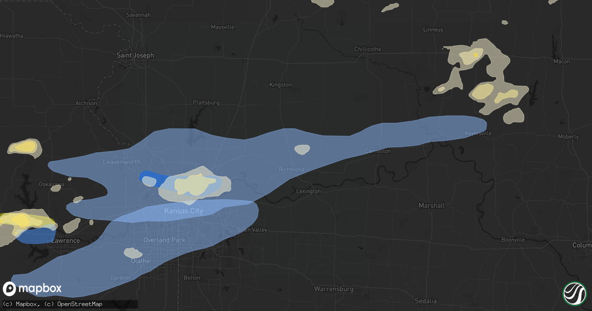 Hail map in Richmond, MO on October 13, 2026