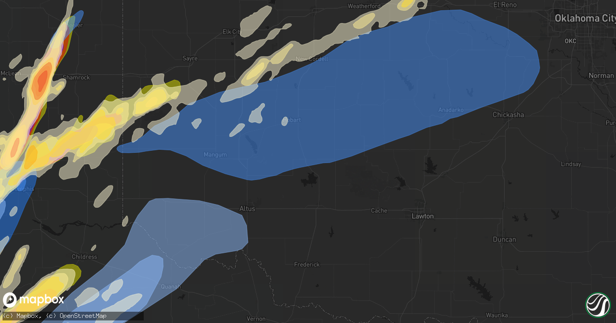 Hail map in Roosevelt, OK on October 13, 2026