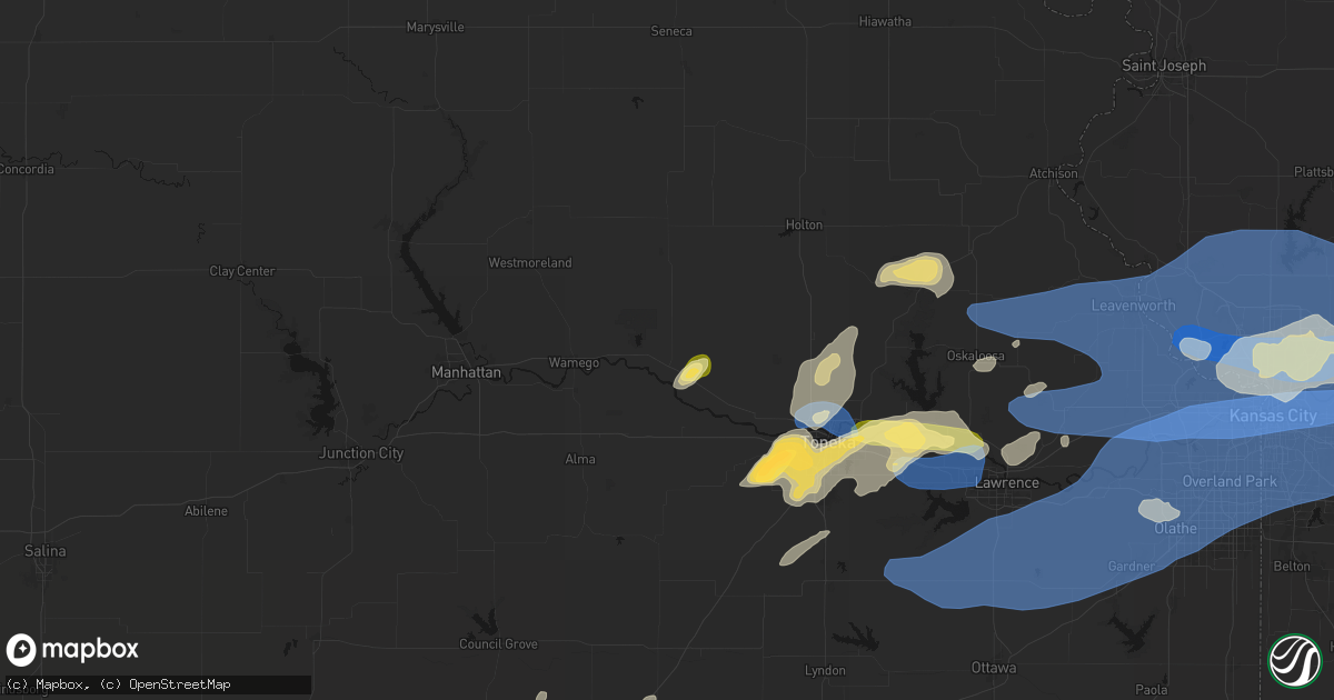 Hail map in Saint Marys, KS on October 13, 2026
