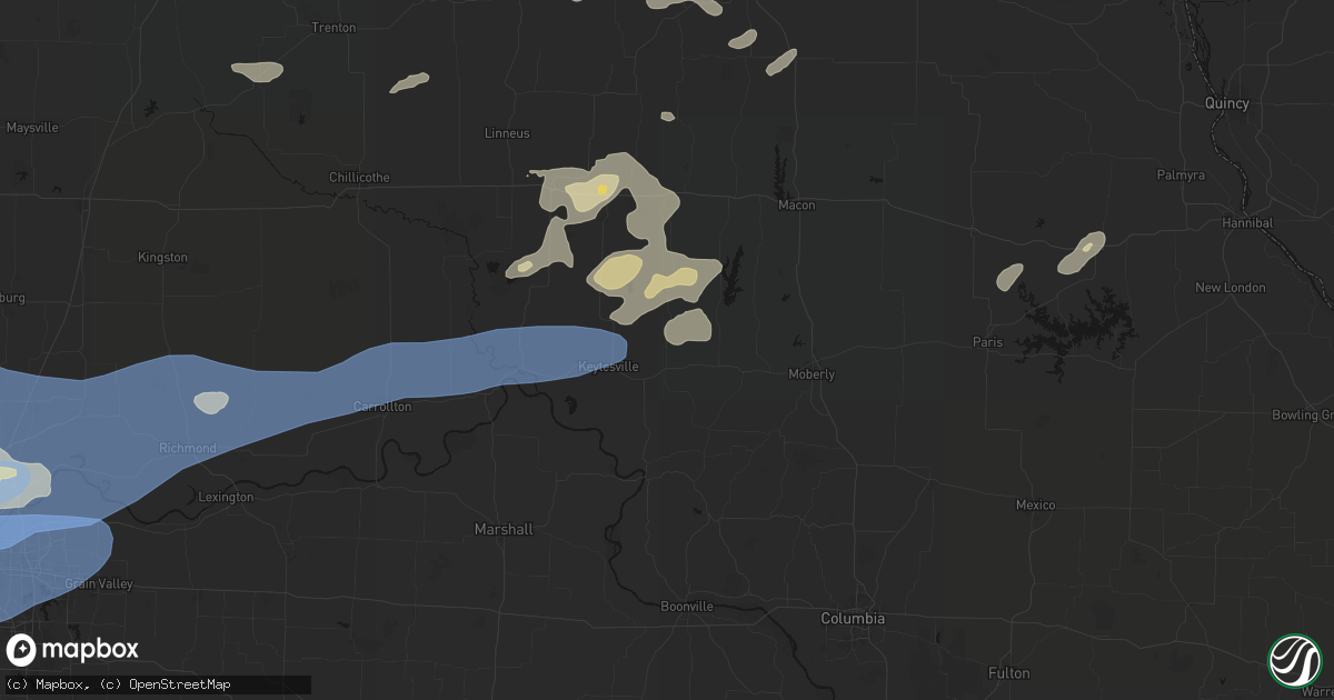Hail map in Salisbury, MO on October 13, 2026