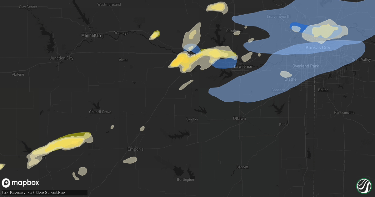 Hail map in Scranton, KS on October 13, 2026