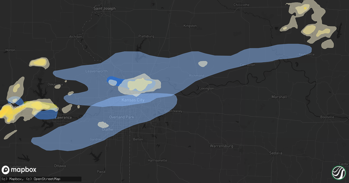 Hail map in Sibley, MO on October 13, 2026