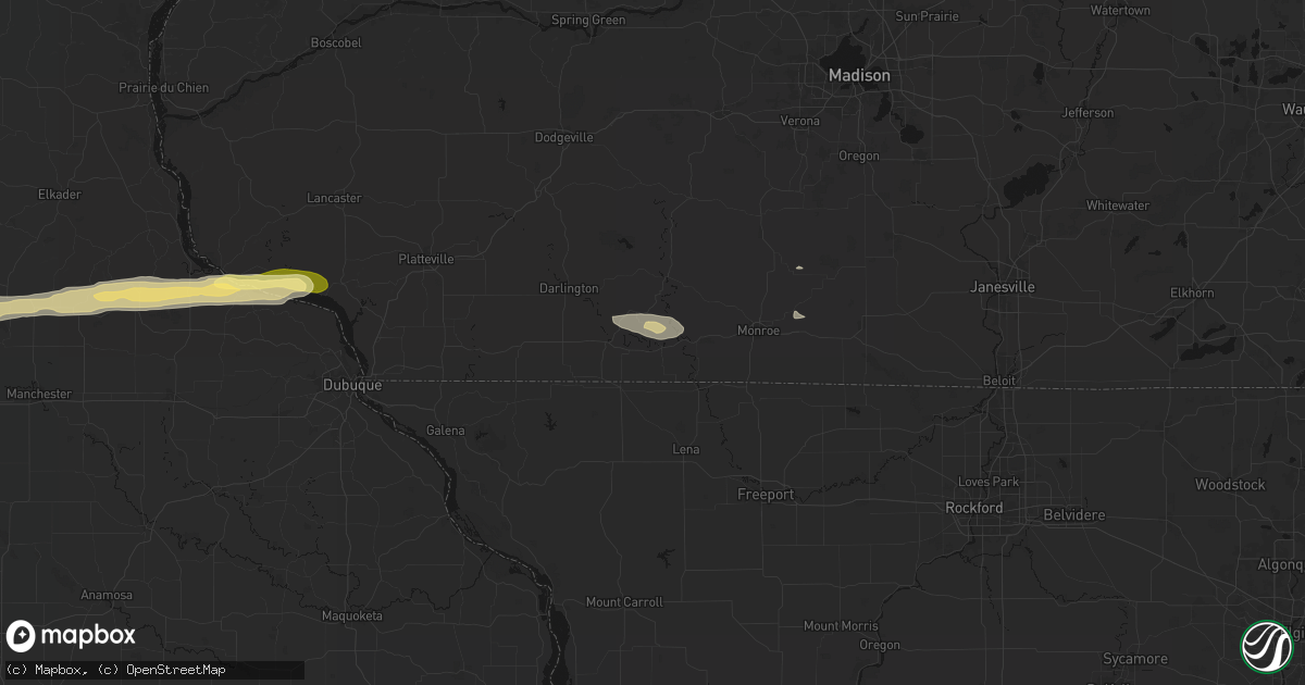 Hail map in South Wayne, WI on October 13, 2026