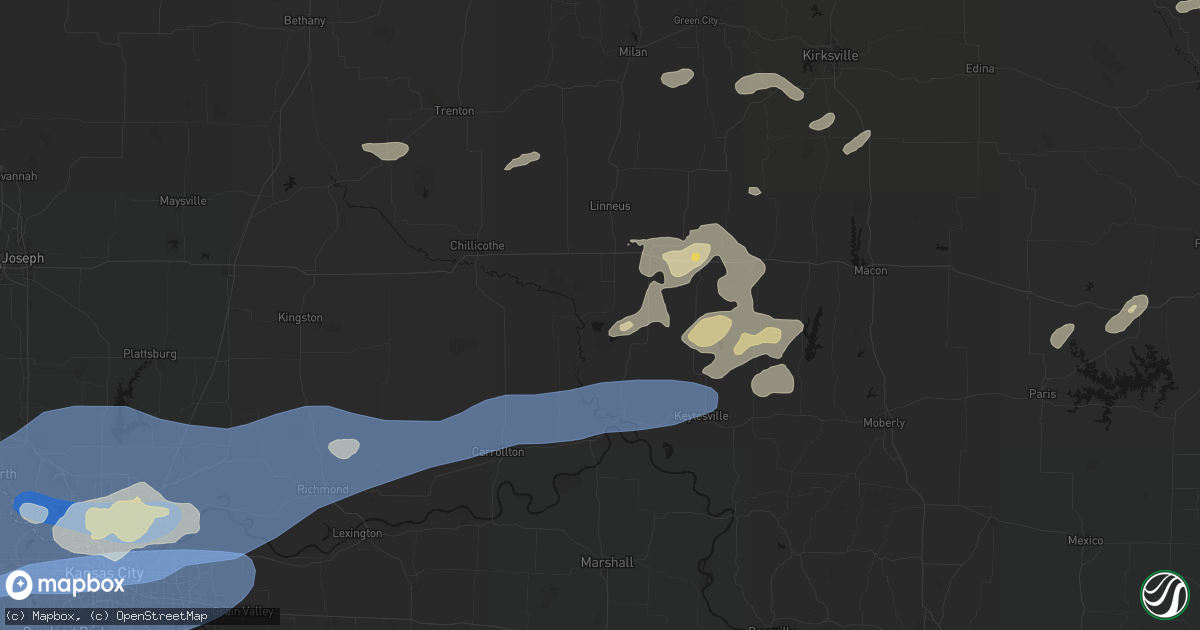 Hail map in Sumner, MO on October 13, 2026