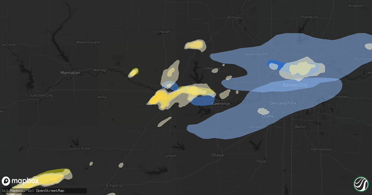 Hail map in Tecumseh, KS on October 13, 2026
