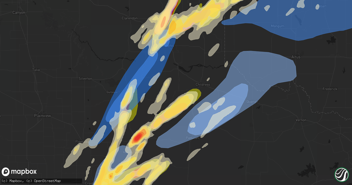 Hail map in Tell, TX on October 13, 2026