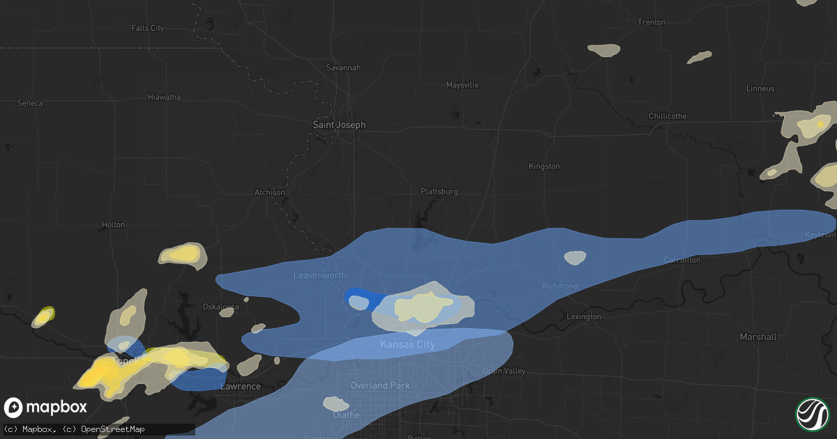 Hail map in Trimble, MO on October 13, 2026