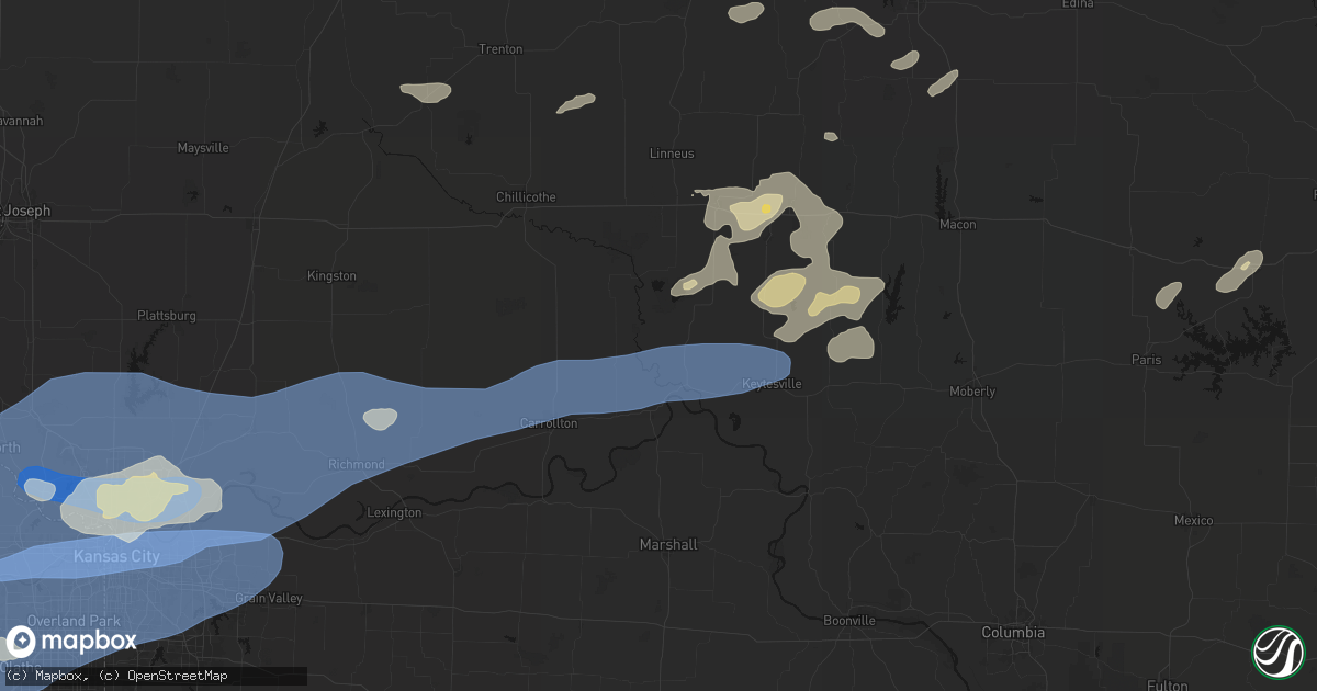 Hail map in Triplett, MO on October 13, 2026