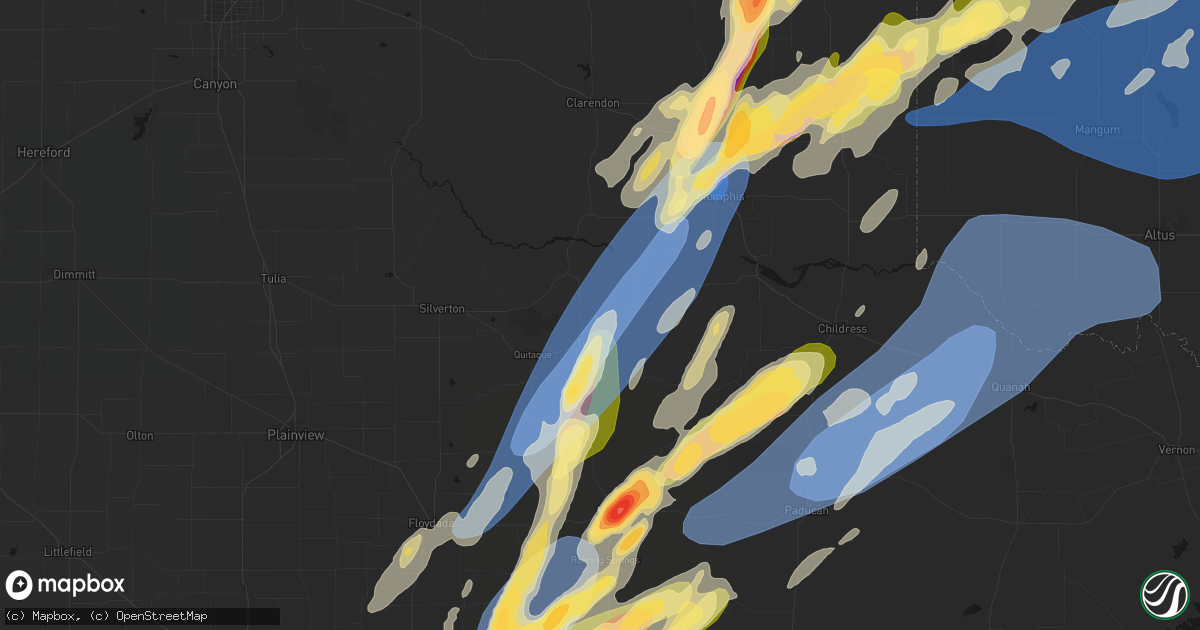 Hail map in Turkey, TX on October 13, 2026