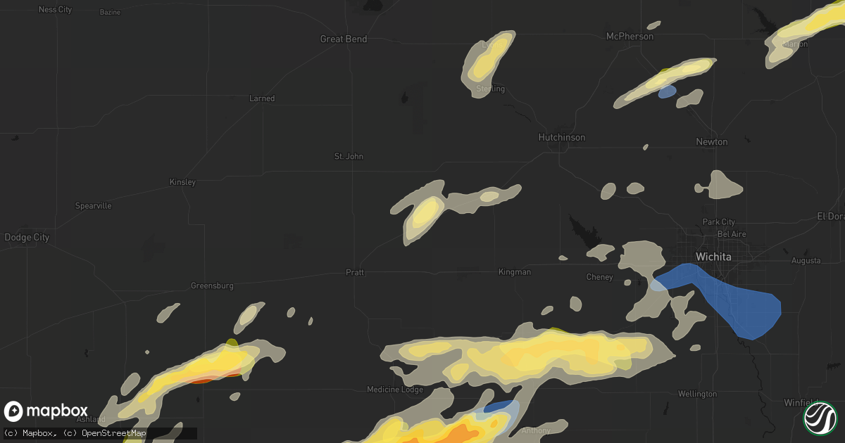 Hail map in Turon, KS on October 13, 2026