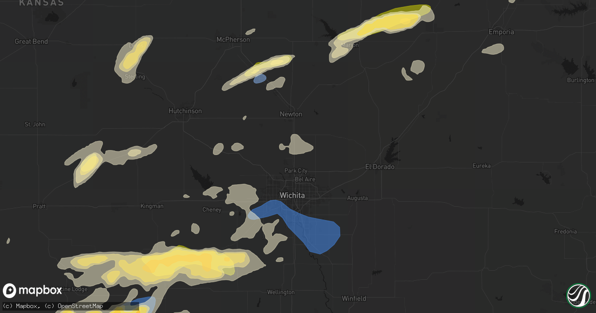 Hail map in Valley Center, KS on October 13, 2026