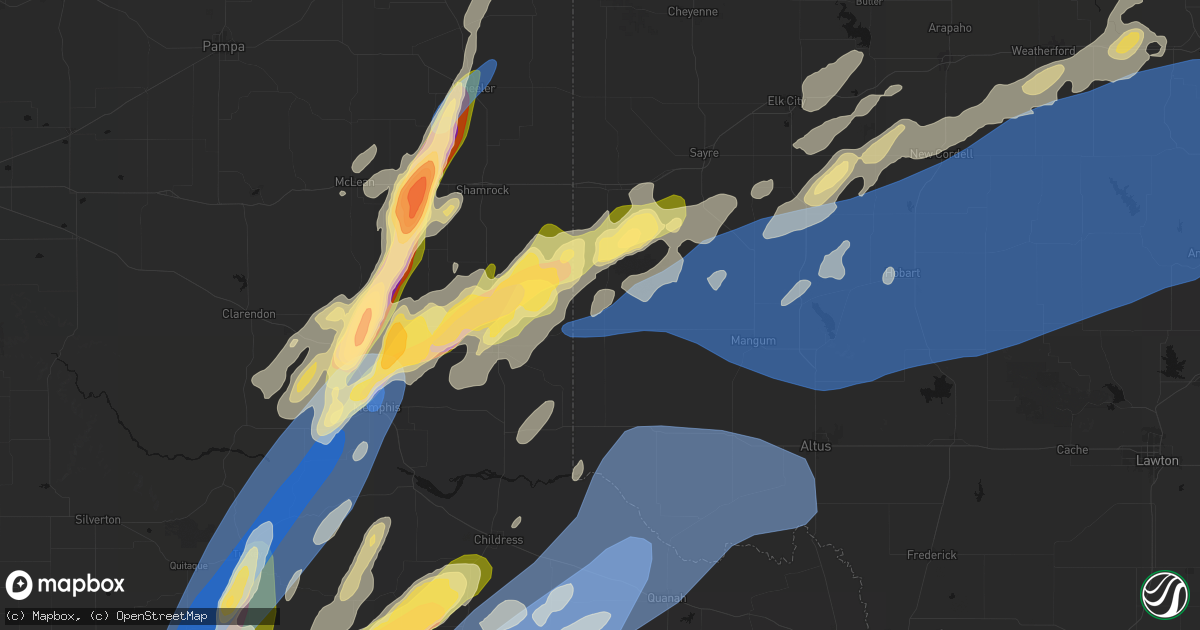Hail map in Vinson, OK on October 13, 2026