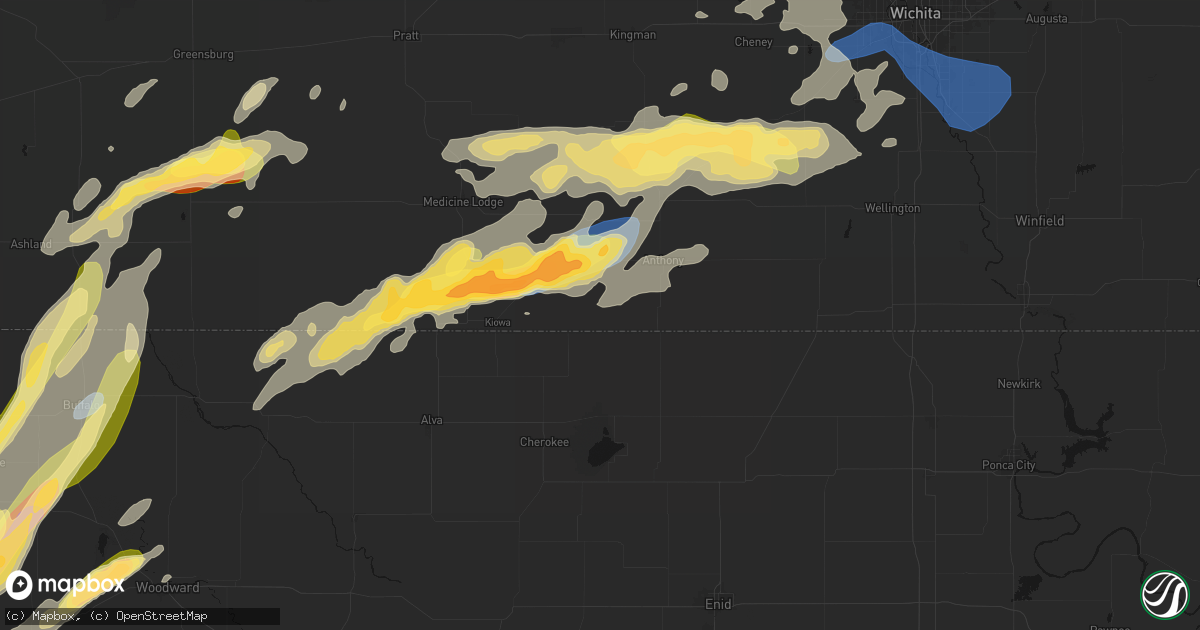 Hail map in Waldron, KS on October 13, 2026