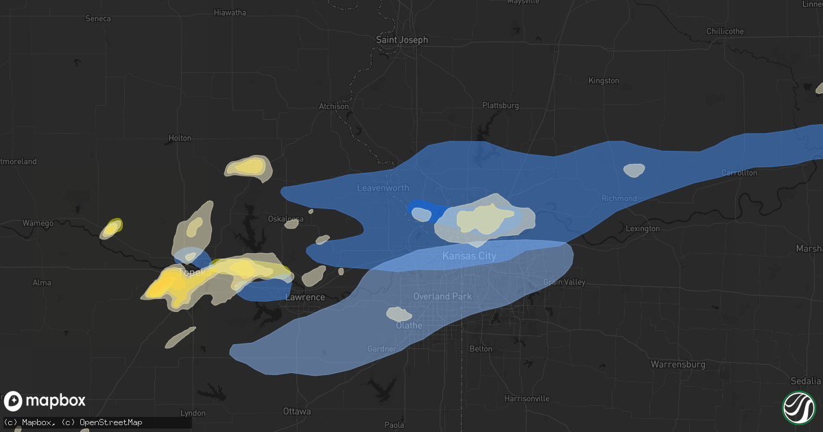 Hail map in Waldron, MO on October 13, 2026