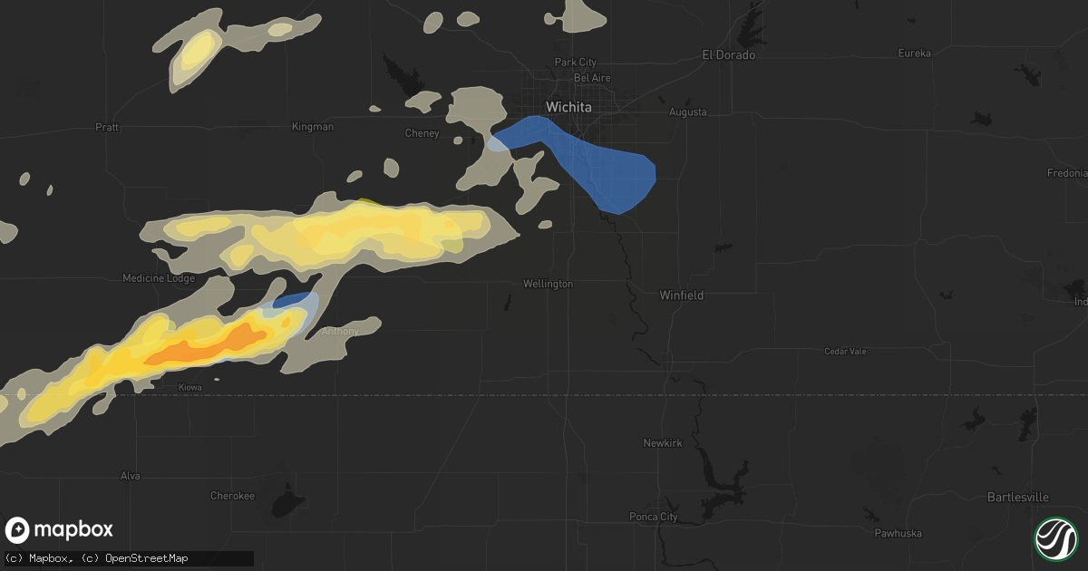 Hail map in Wellington, KS on October 13, 2026