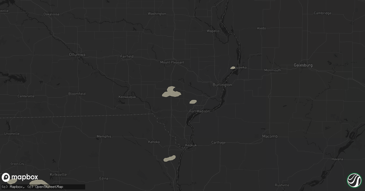 Hail map in West Point, IA on October 13, 2026
