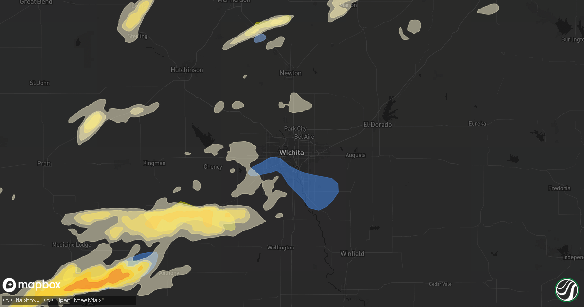 Hail map in Wichita, KS on October 13, 2026