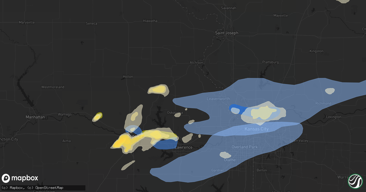 Hail map in Winchester, KS on October 13, 2026