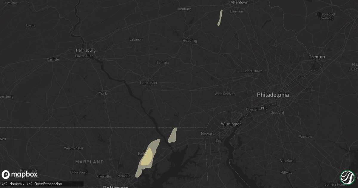 Hail map in Churchville, MD on October 14, 2011
