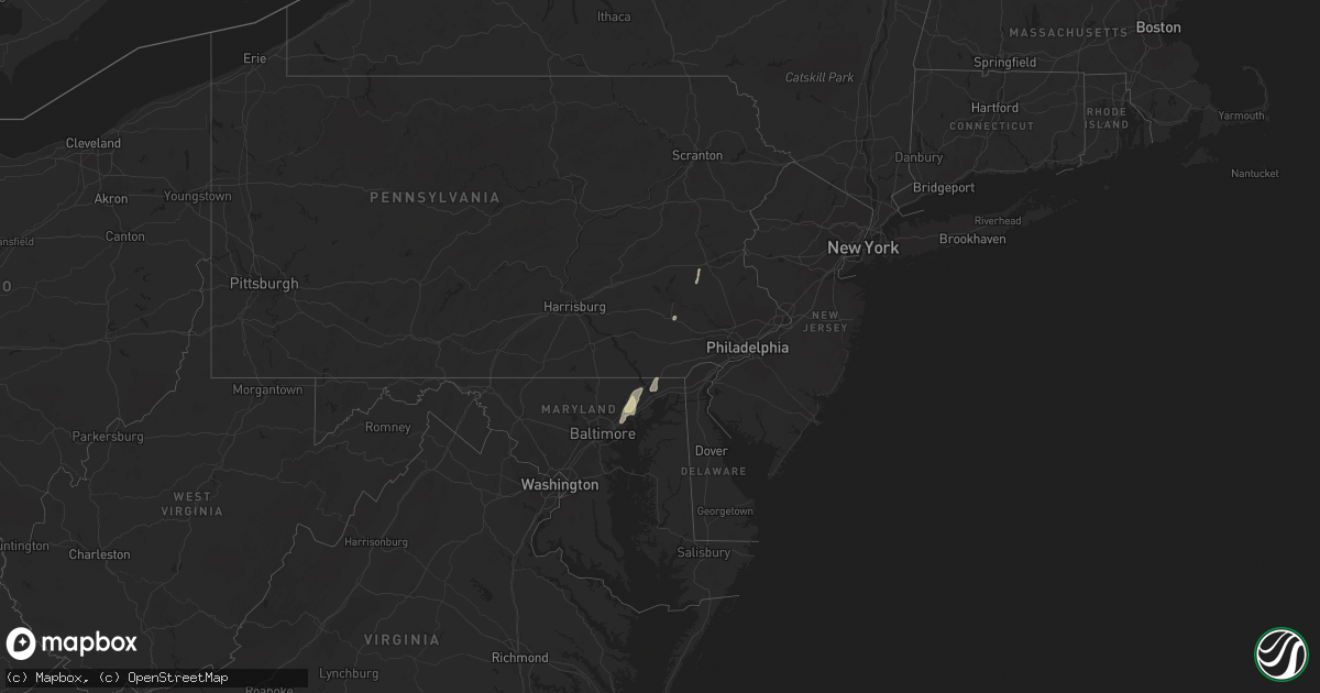Hail map in Maryland on October 14, 2011
