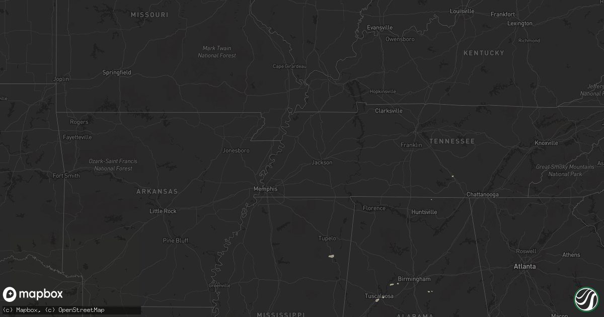 Hail map in Mississippi on October 14, 2012