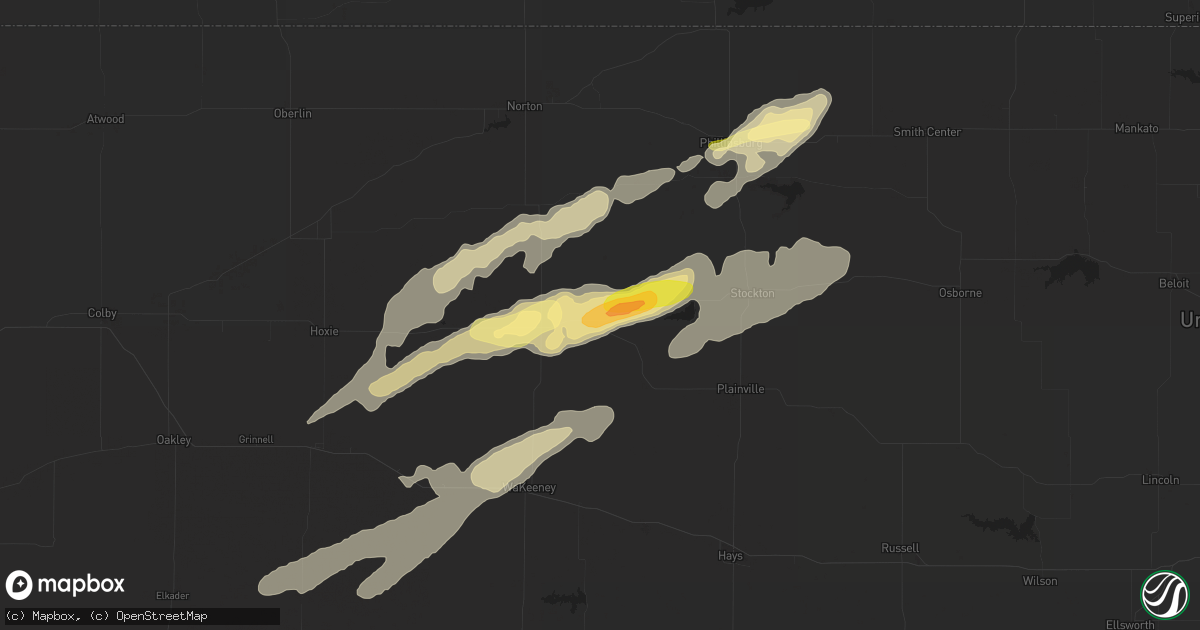 Hail map in Bogue, KS on October 14, 2013
