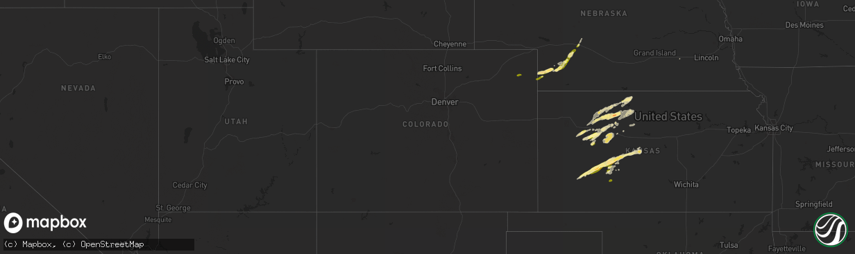 Hail map in Colorado on October 14, 2013