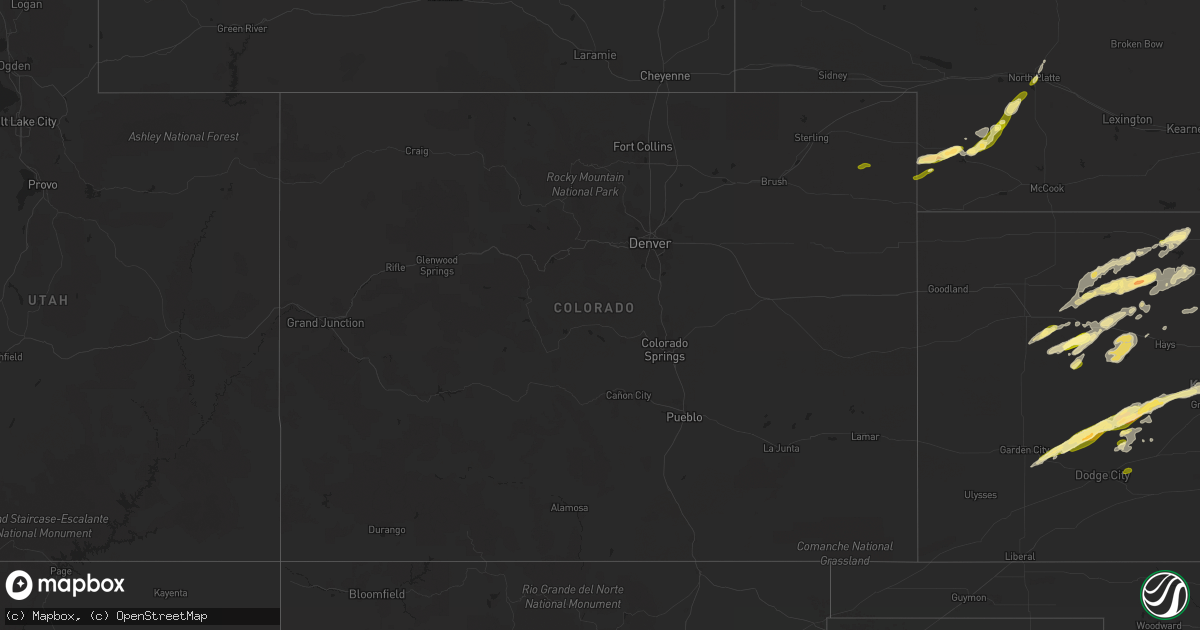 Hail map in Colorado on October 14, 2013