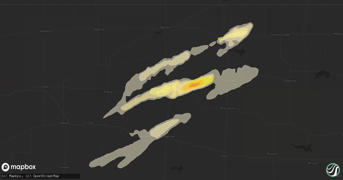 Hail map in Hill City, KS on October 14, 2013