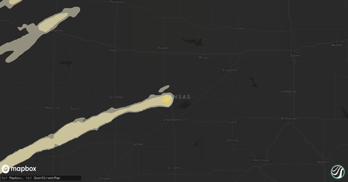 Hail map in Hoisington, KS on October 14, 2013