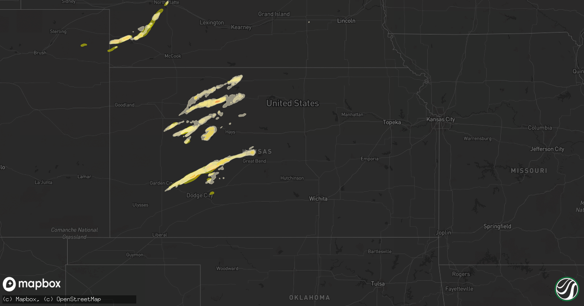 Hail map in Kansas on October 14, 2013
