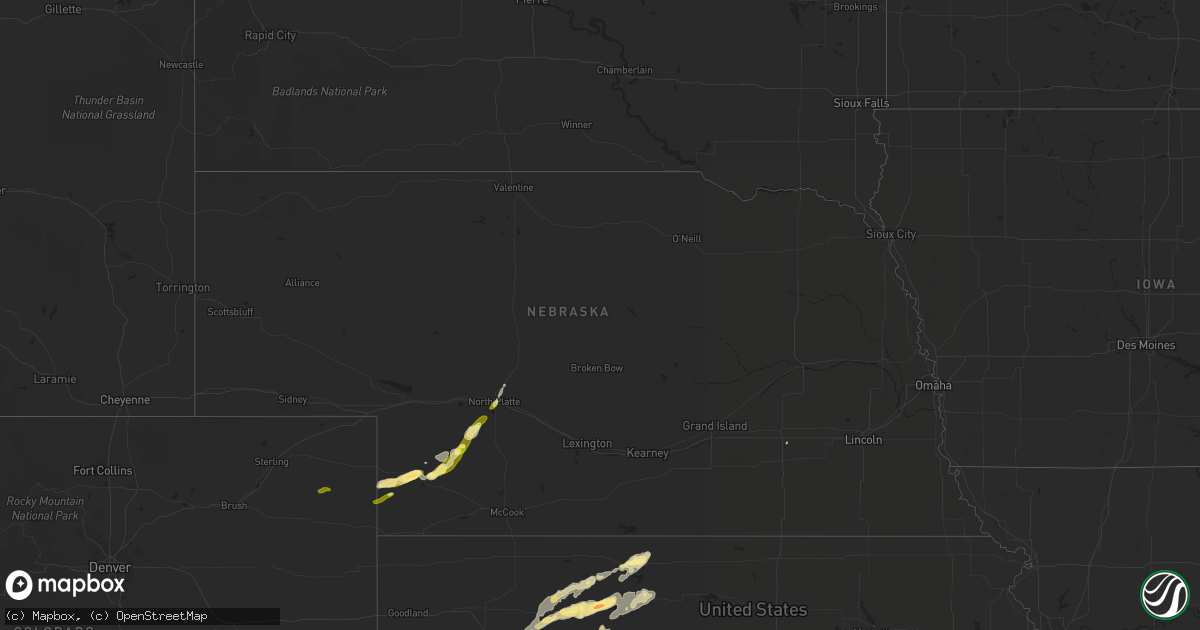 Hail map in Nebraska on October 14, 2013