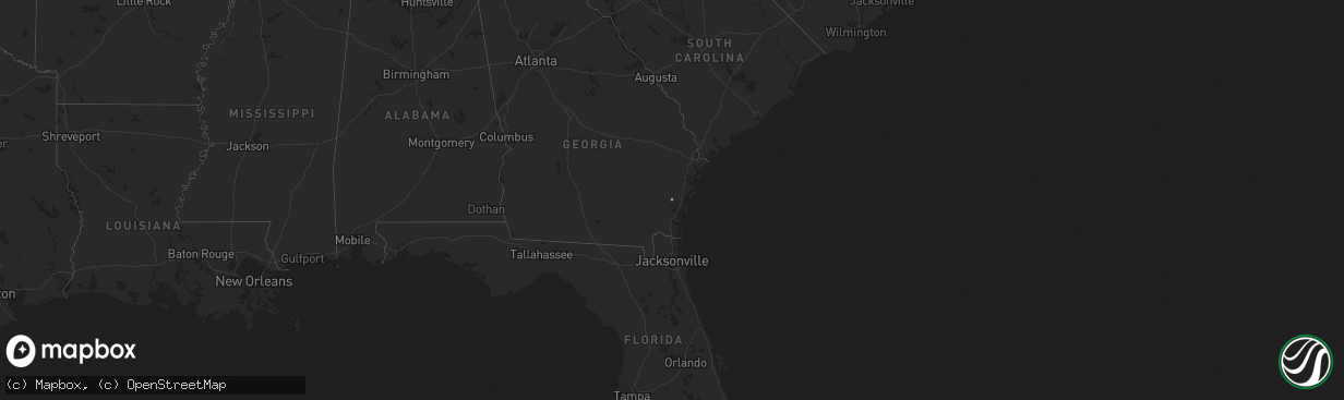 Hail map in Georgia on October 14, 2014