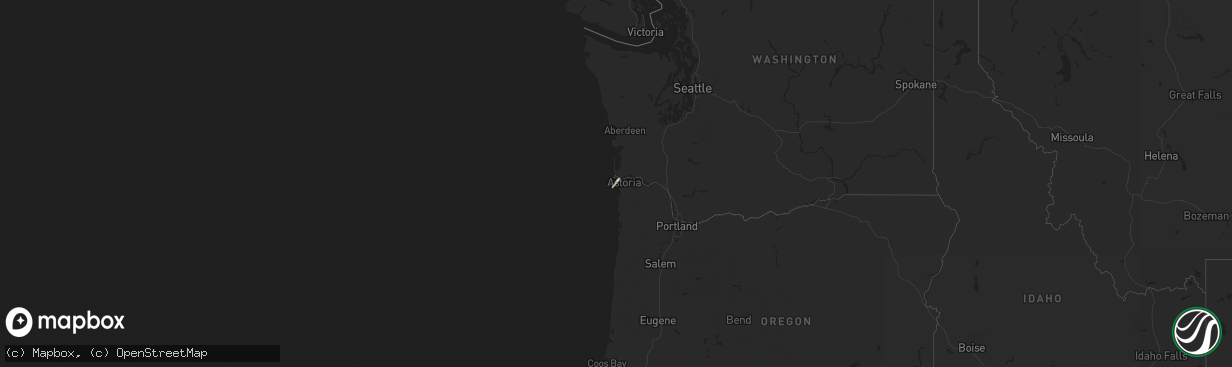 Hail map in Oregon on October 14, 2016