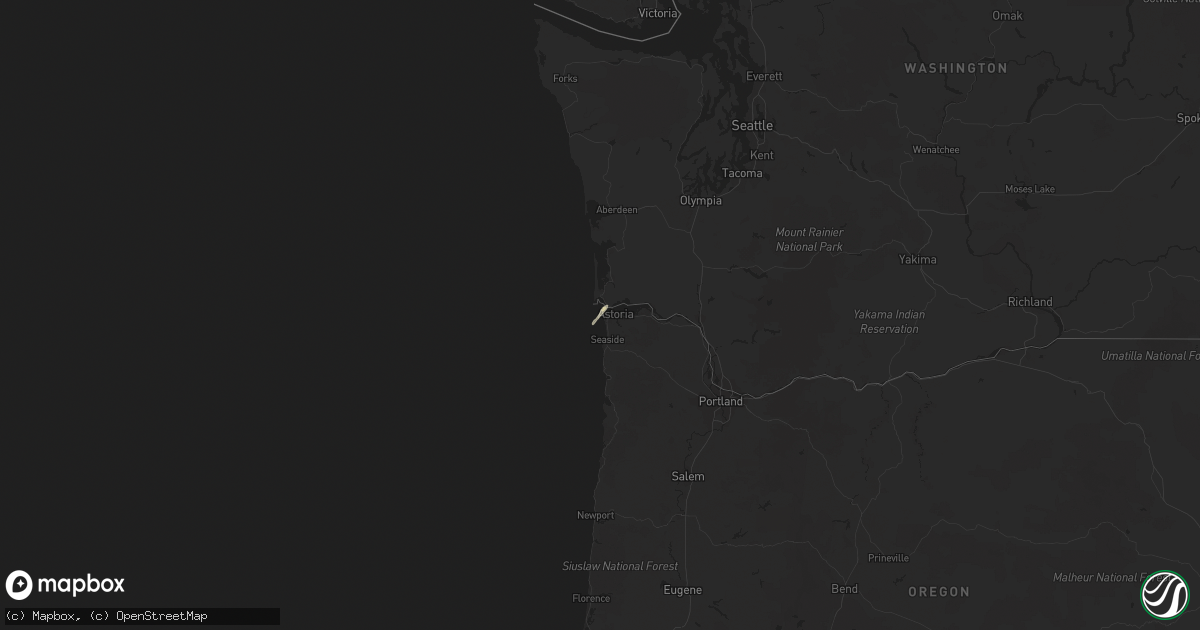 Hail map in Oregon on October 14, 2016