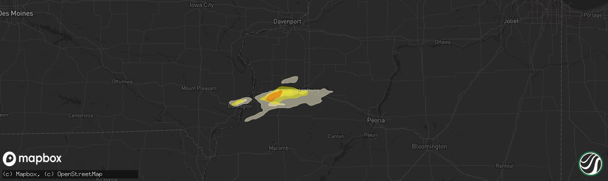 Hail map in Galesburg, IL on October 14, 2017