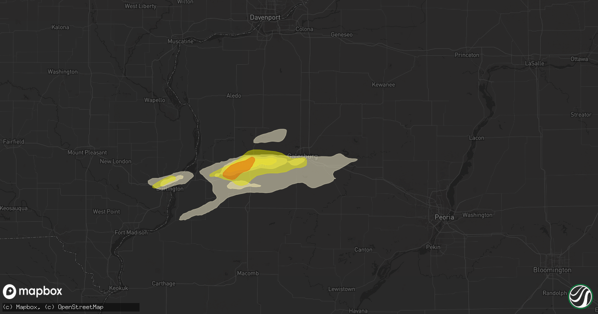 Hail map in Galesburg, IL on October 14, 2017