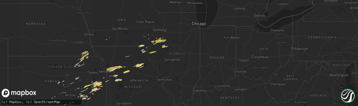 Hail map in Illinois on October 14, 2017