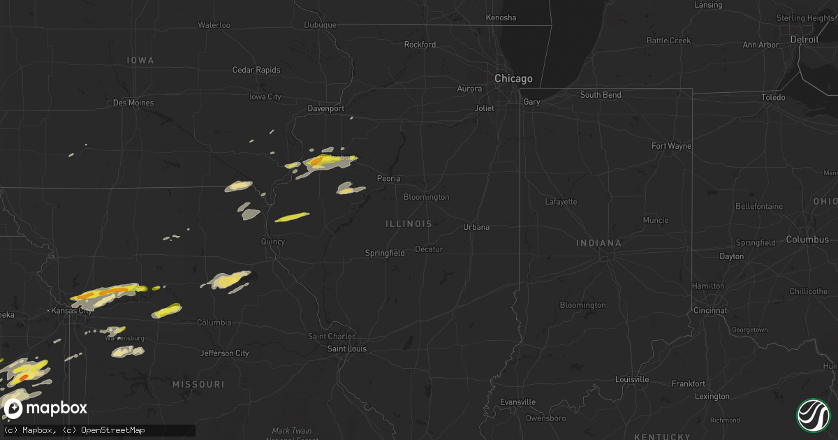 Hail map in Illinois on October 14, 2017