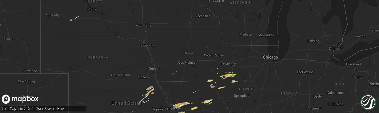 Hail map in Iowa on October 14, 2017