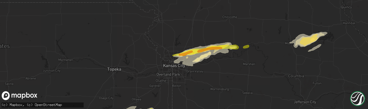 Hail map in Liberty, MO on October 14, 2017