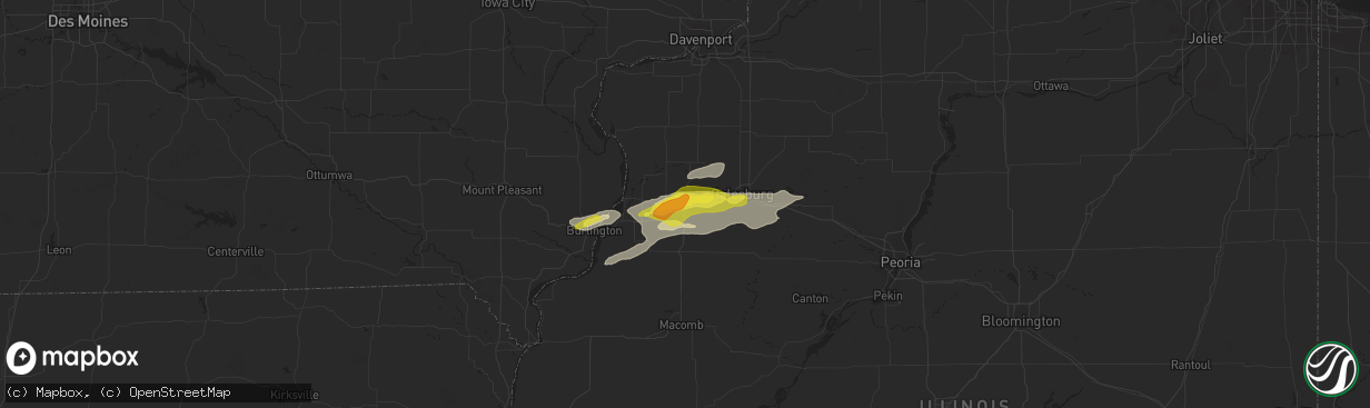 Hail map in Monmouth, IL on October 14, 2017