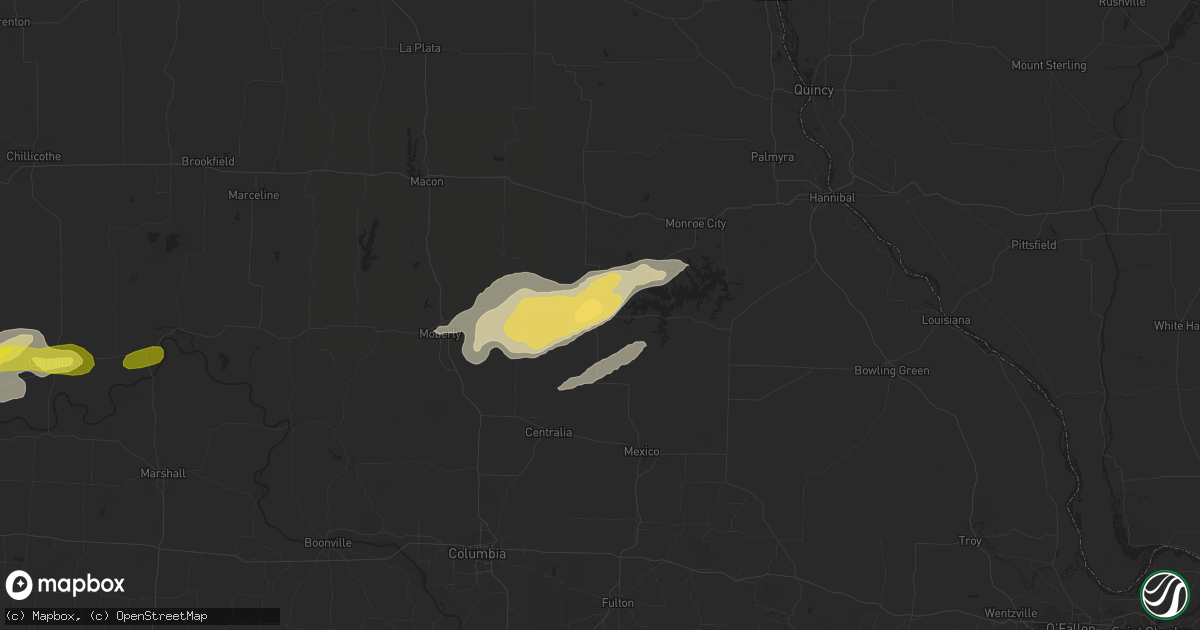 Hail map in Paris, MO on October 14, 2017
