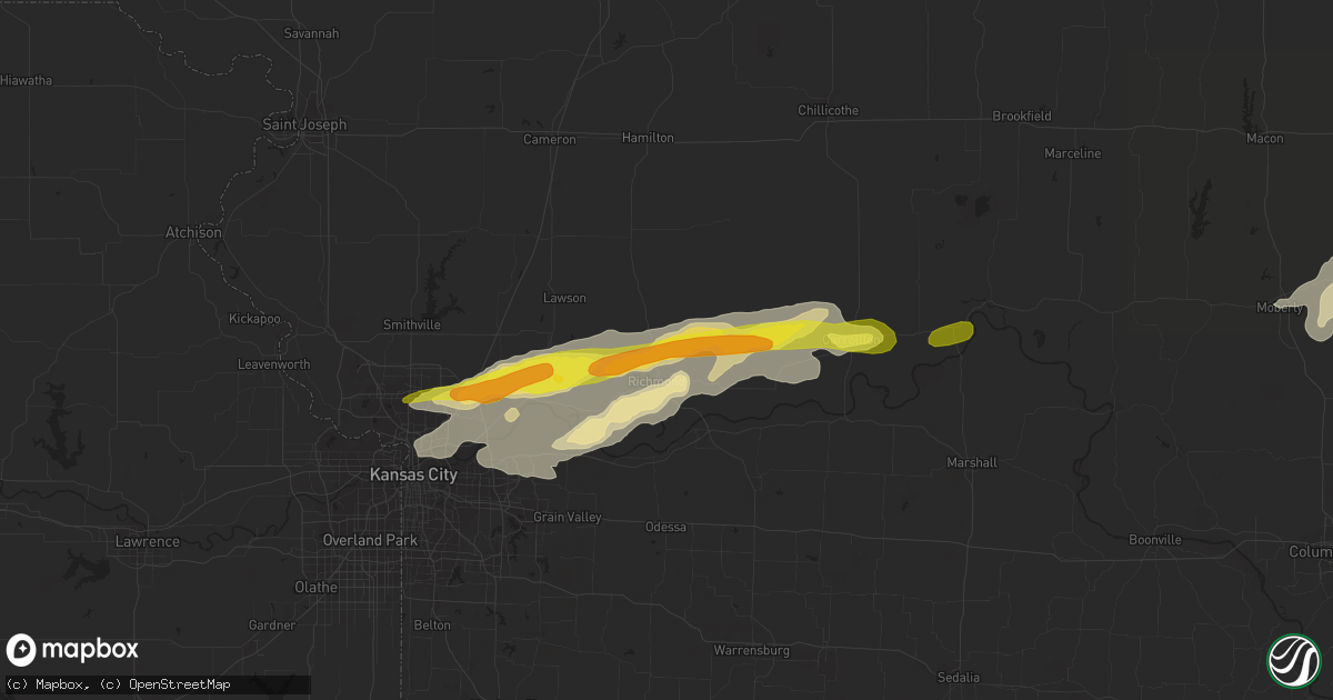 Hail map in Richmond, MO on October 14, 2017