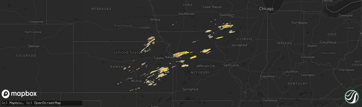 Hail map on October 14, 2017