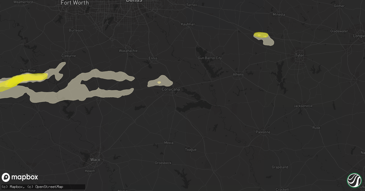 Hail map in Corsicana, TX on October 14, 2018